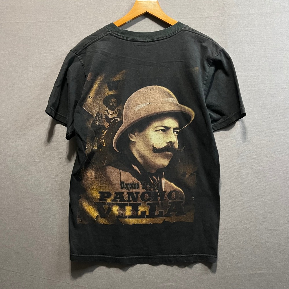 Vintage C&H Pancho Villa Doroteo Arango Graphic T-Shirt Mens M Faded Black Tee